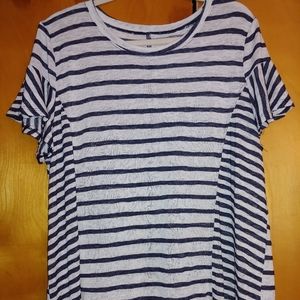 Flutter Sleeve Hi-Lo Stripe Tee 18/20